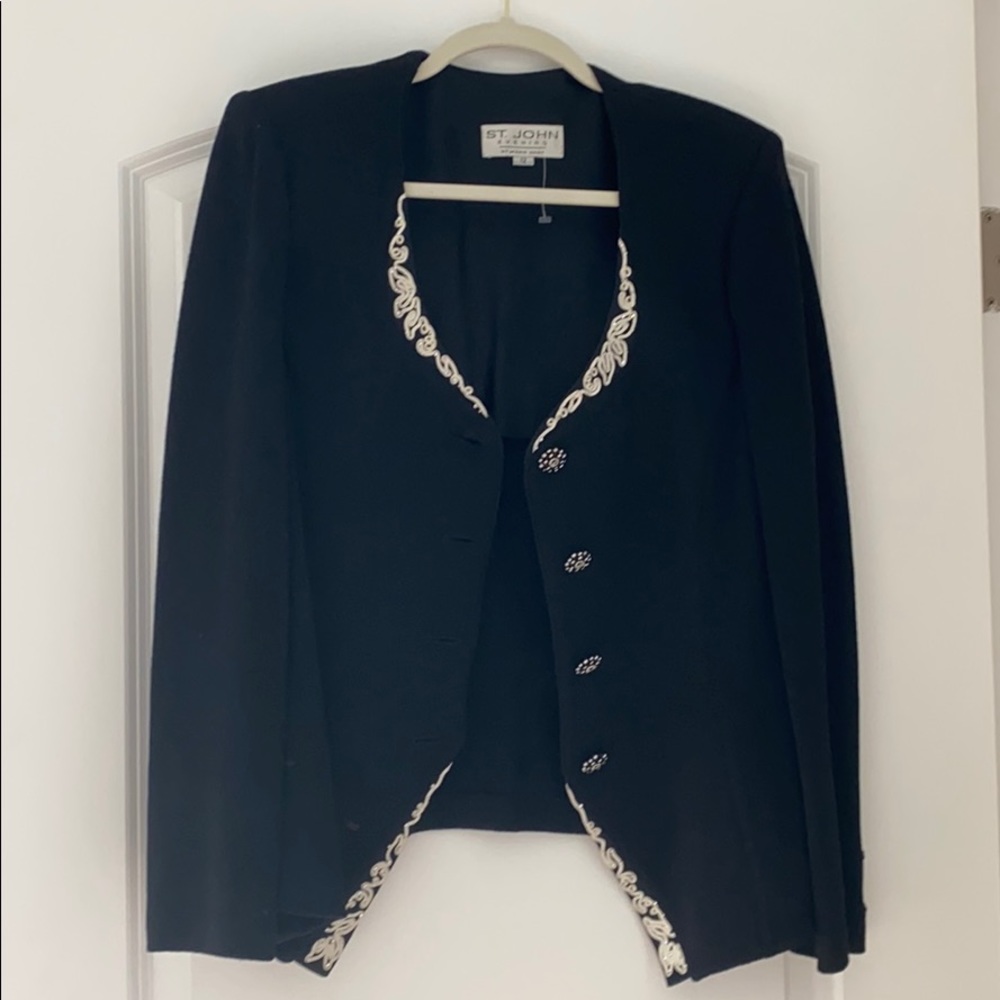 St. John Evening Jacket in Black - Size 12